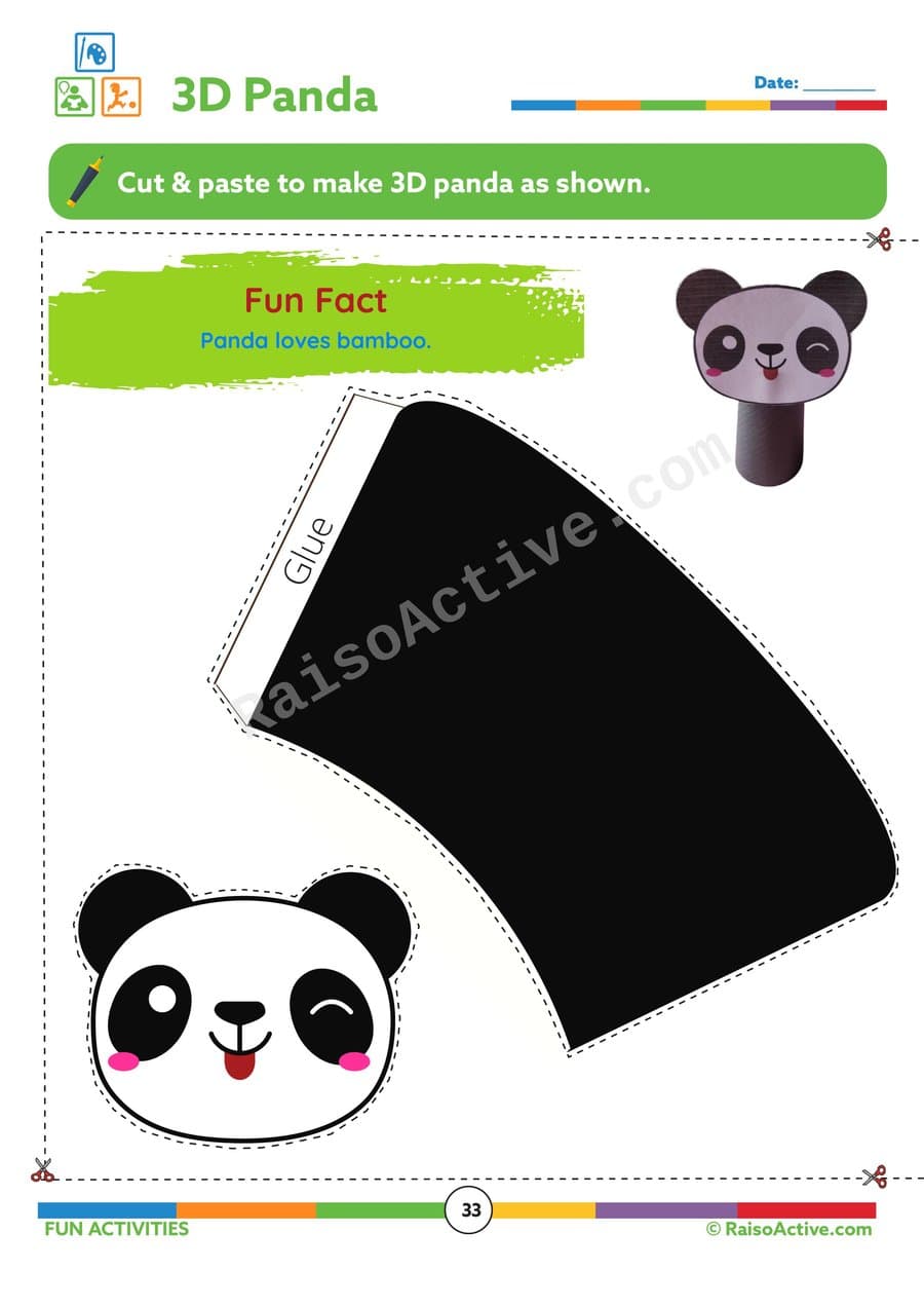 3D Panda Craft: Cut, Paste, and Create!