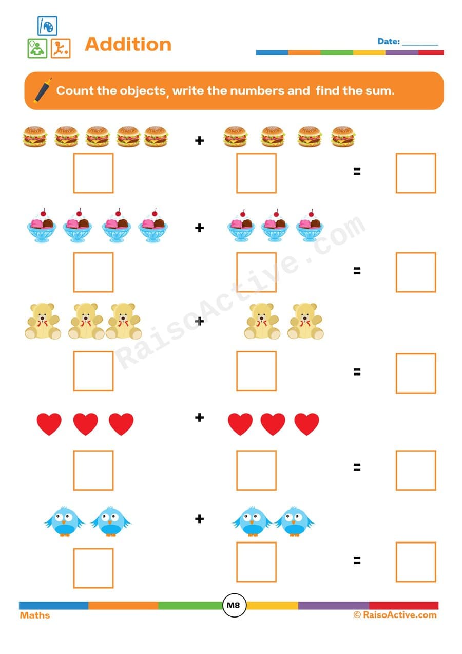 Addition Worksheet: Count and Add!