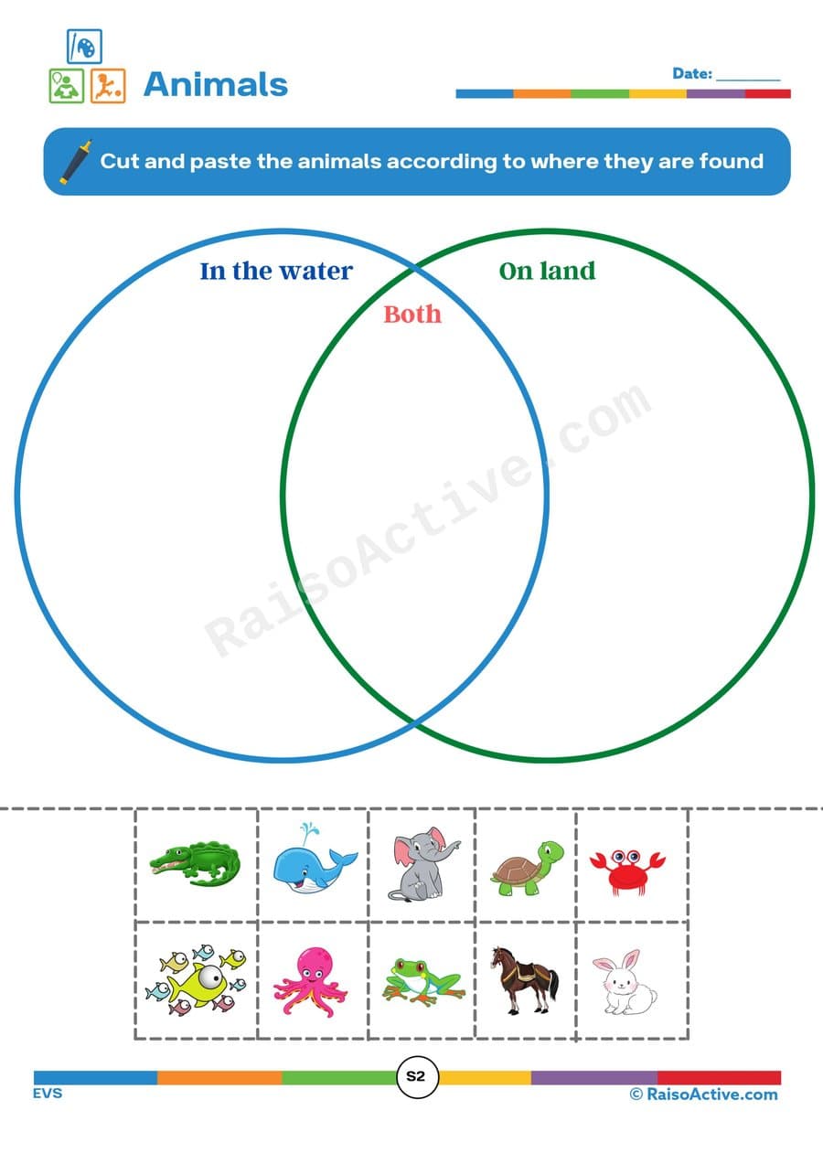 Animals: Sorting Worksheet for Preschoolers