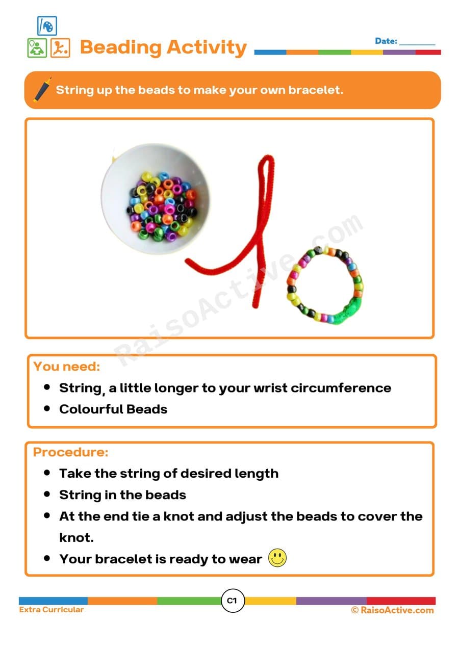 Beading Fun: Make Your Own Bracelet Worksheet