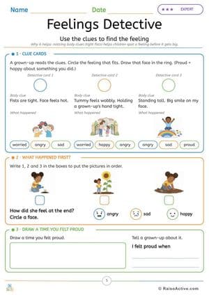 Big Feelings Fun Time Little Stars Activity Pack: Feelings Faces, Calm Tools, Crafts & Games for Ages 4-6, Page 5