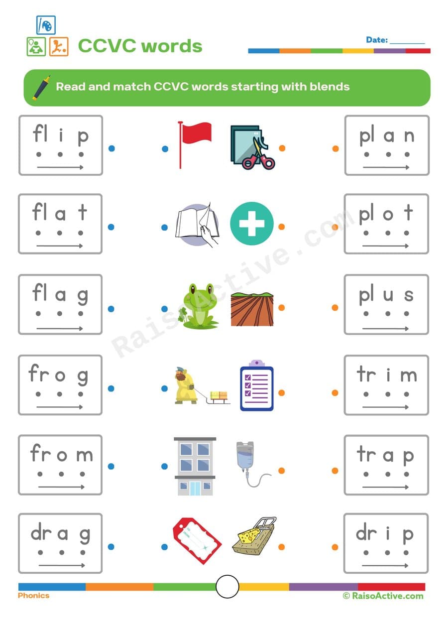 CCVC Word Matching Worksheet: Read and Match!