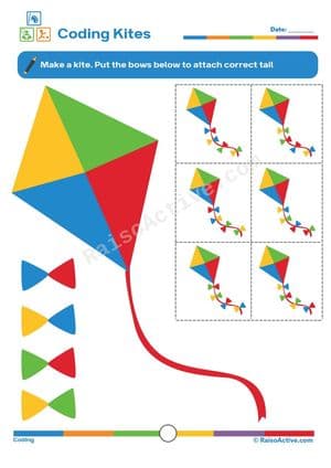 Coding Kites Worksheet: Match the Bows!