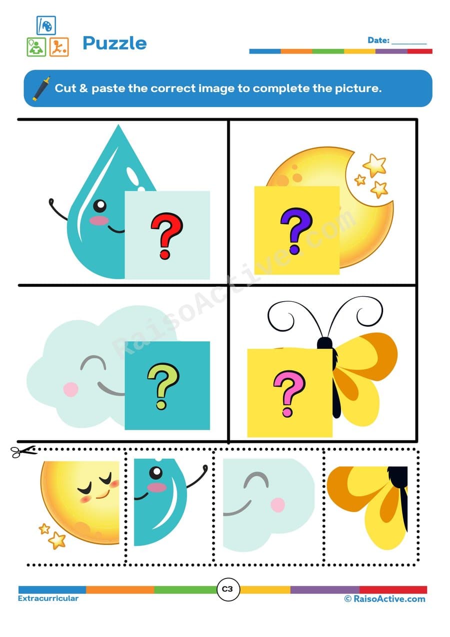 Cut and Paste Puzzle: Complete the Pictures!