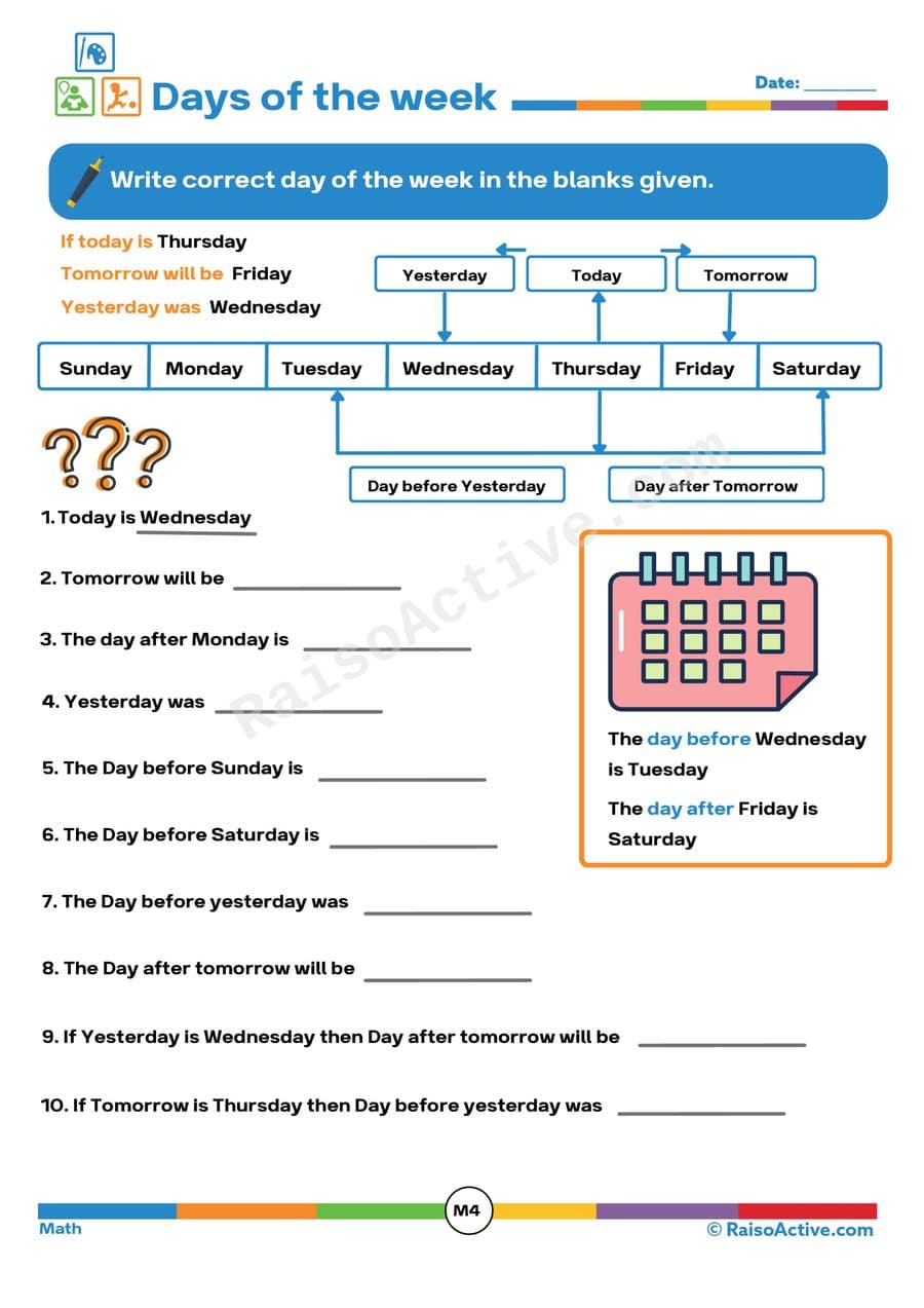 Days of the Week Worksheet: Learn the Days!