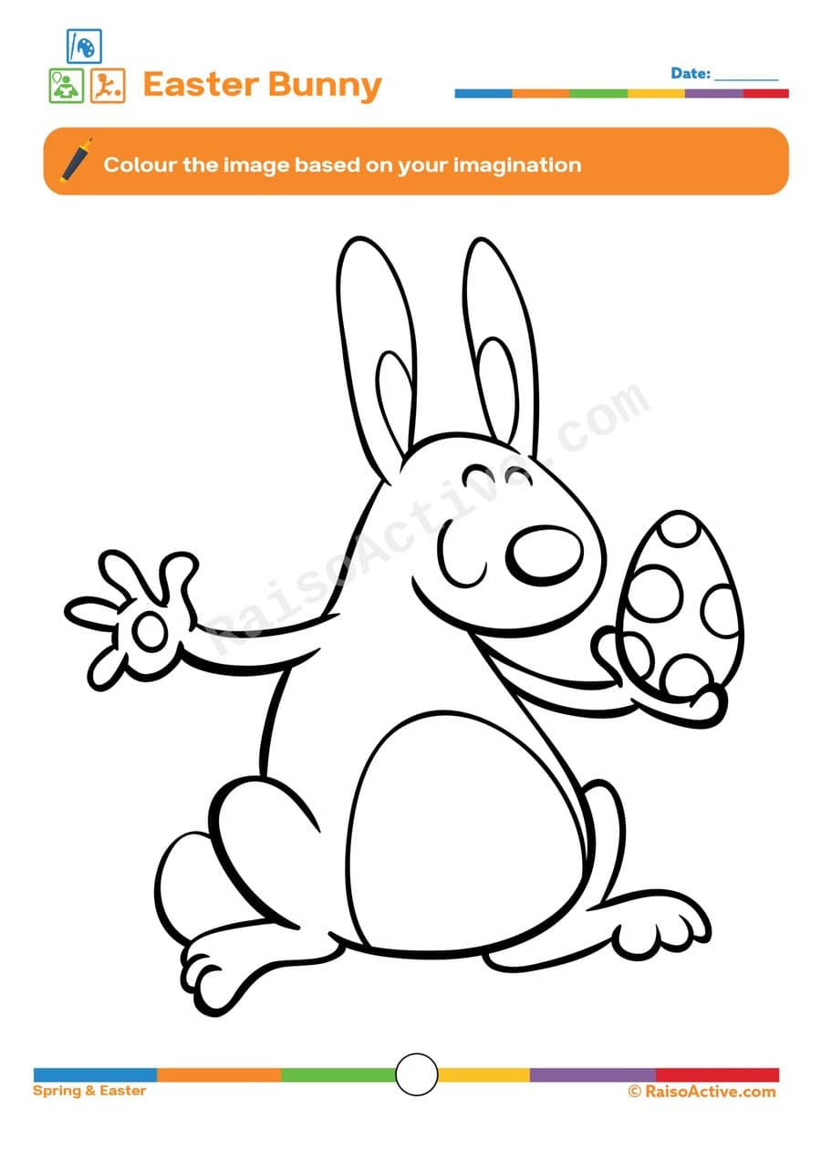 Easter Bunny Coloring Worksheet for Kids