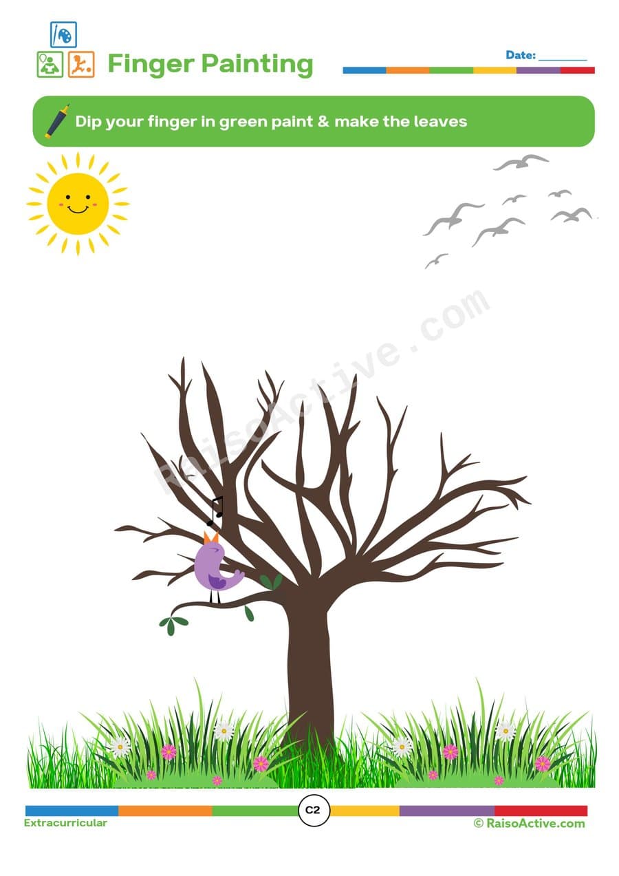 Finger Painting Fun: Make Leaves on the Tree!