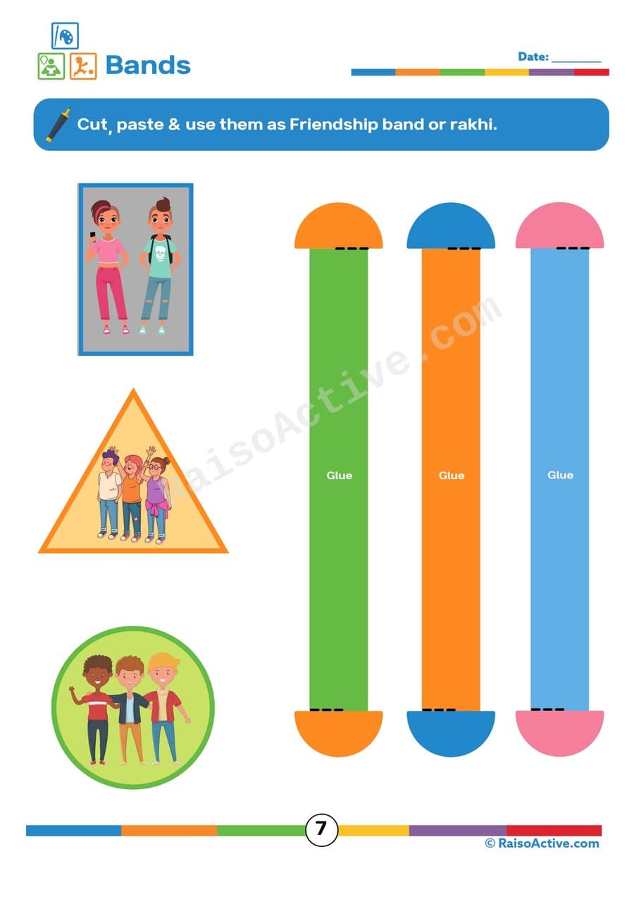 Friendship Band Craft Worksheet for Kids