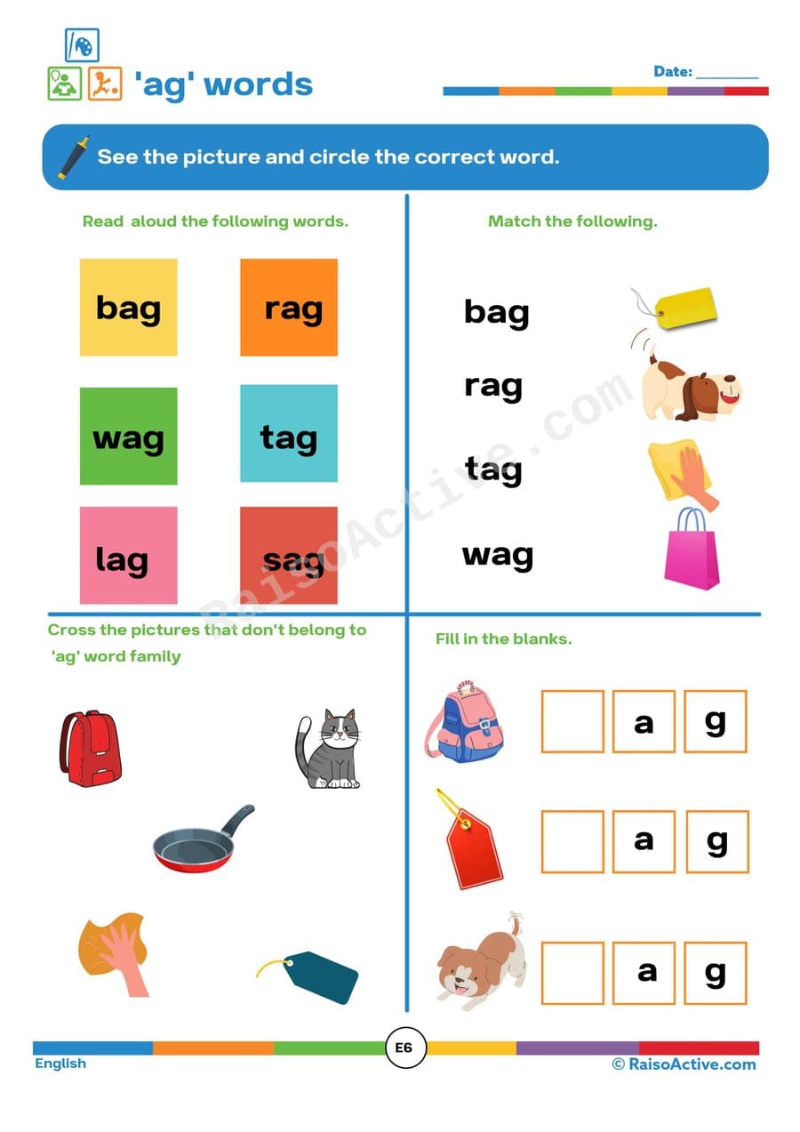 Fun 'ag' Words Worksheet for Early Readers!