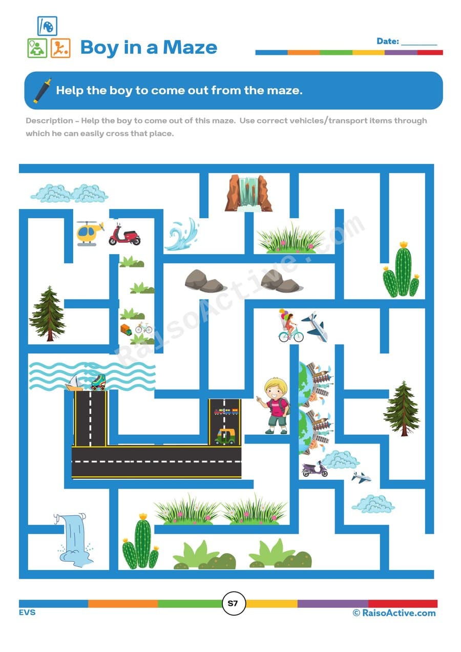 Help the Boy Escape the Maze Worksheet