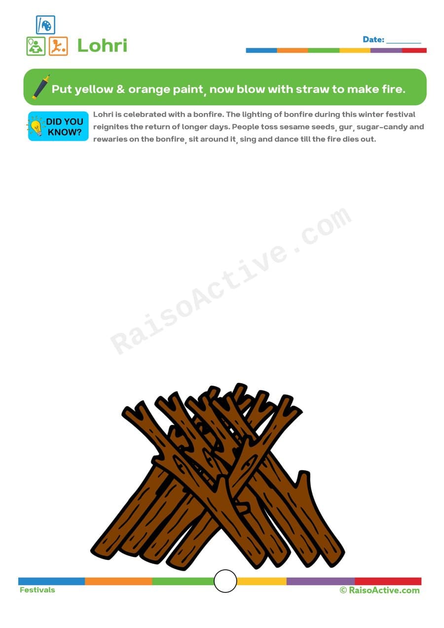 Lohri Bonfire Craft: Color and Blow!