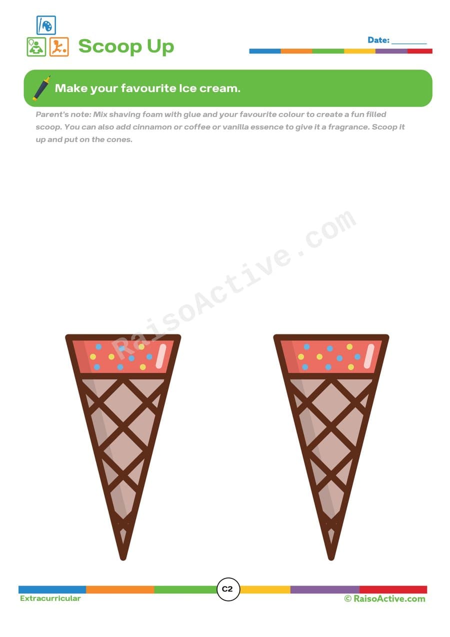 Make Your Own Ice Cream Worksheet for Kids