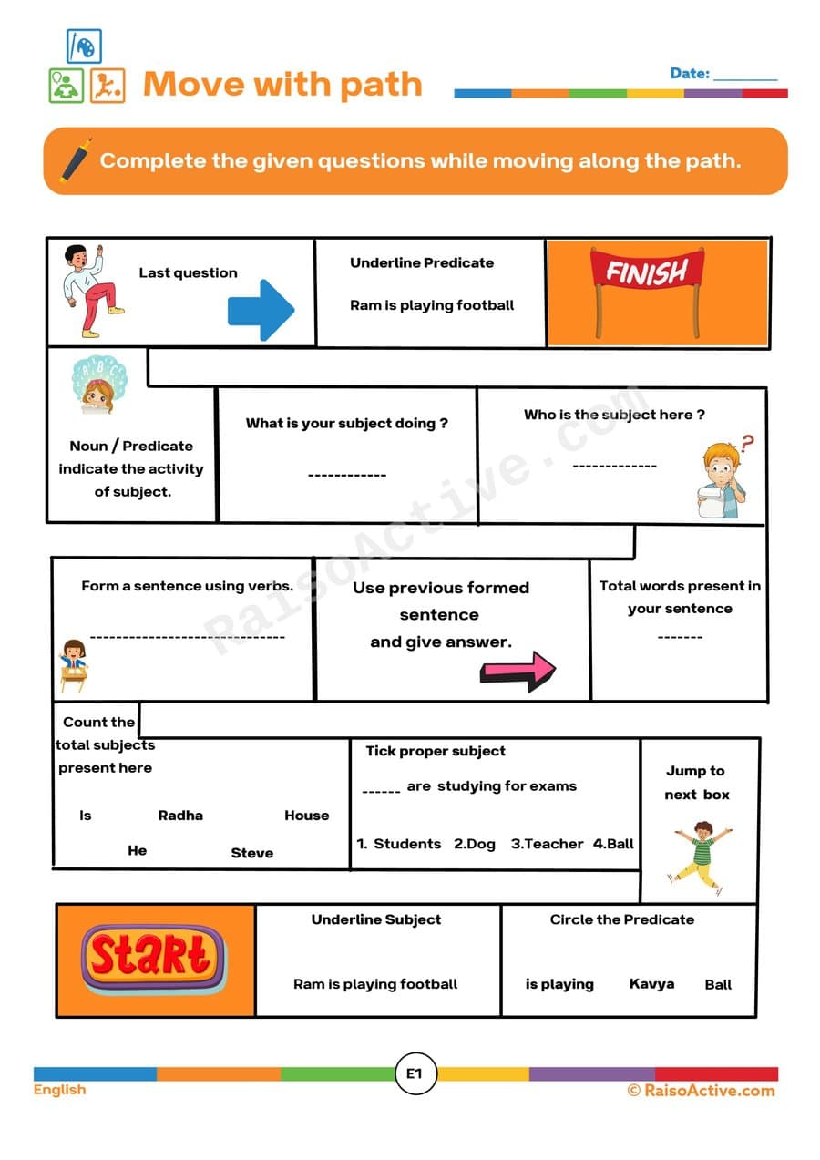 Move with Path Worksheet: Sentence Structure Fun!