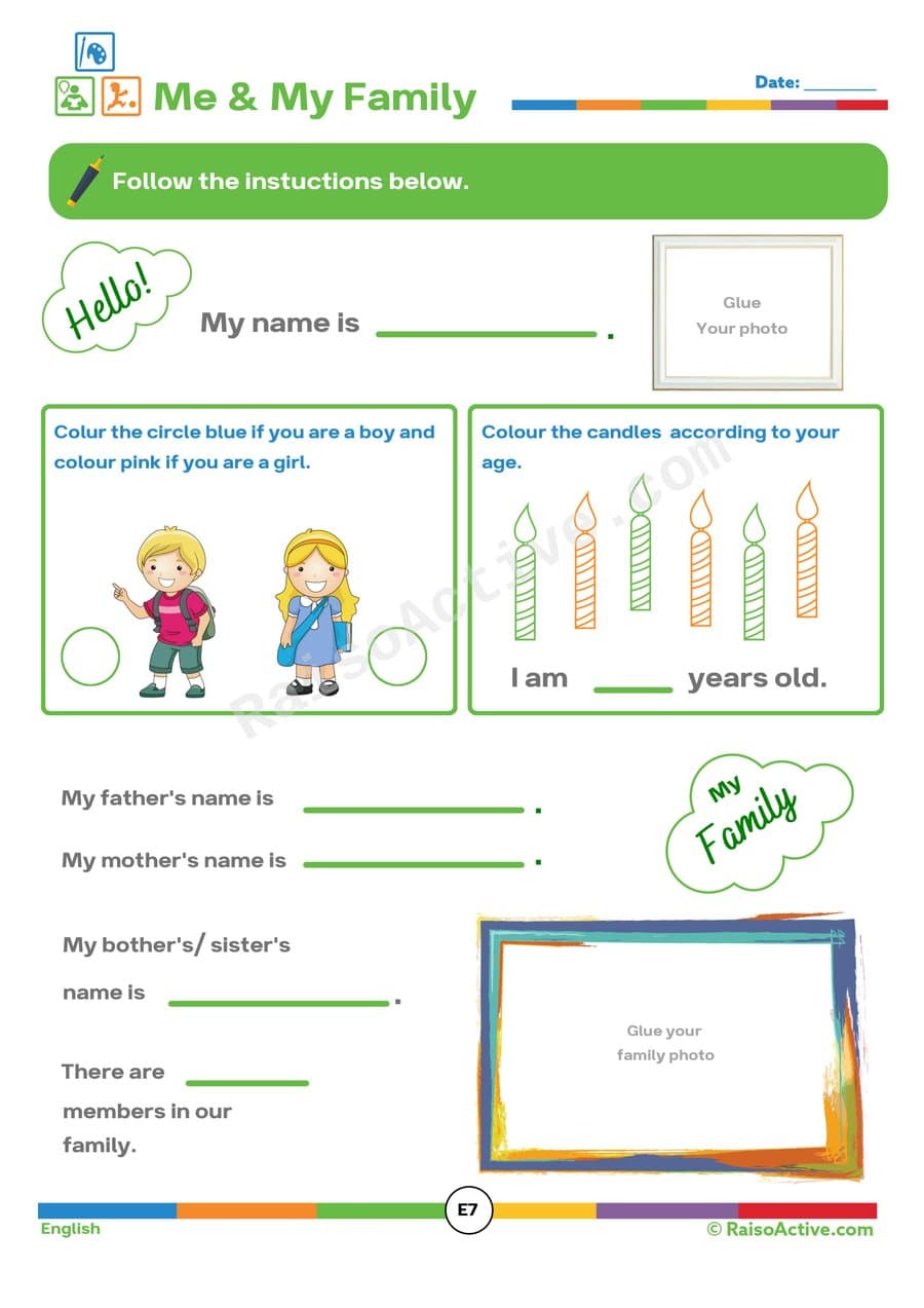 My Family Worksheet: Fun Activities for Kids!