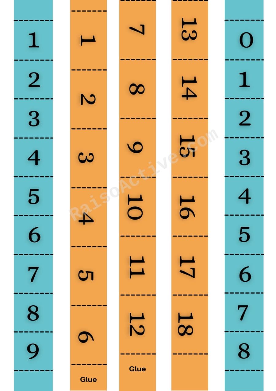 Number Matching Worksheet: 0-18