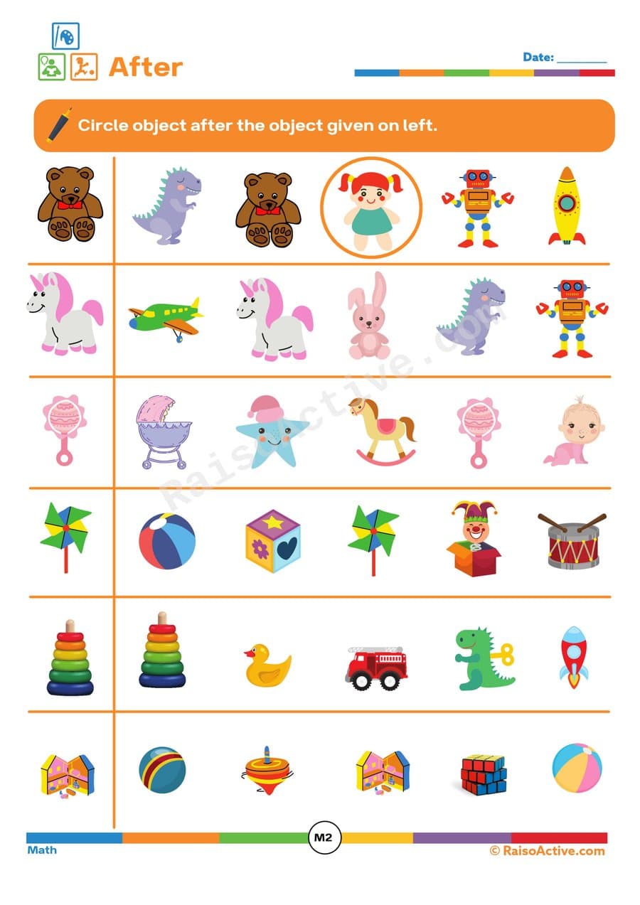 Object Sequencing Worksheet: What Comes After?