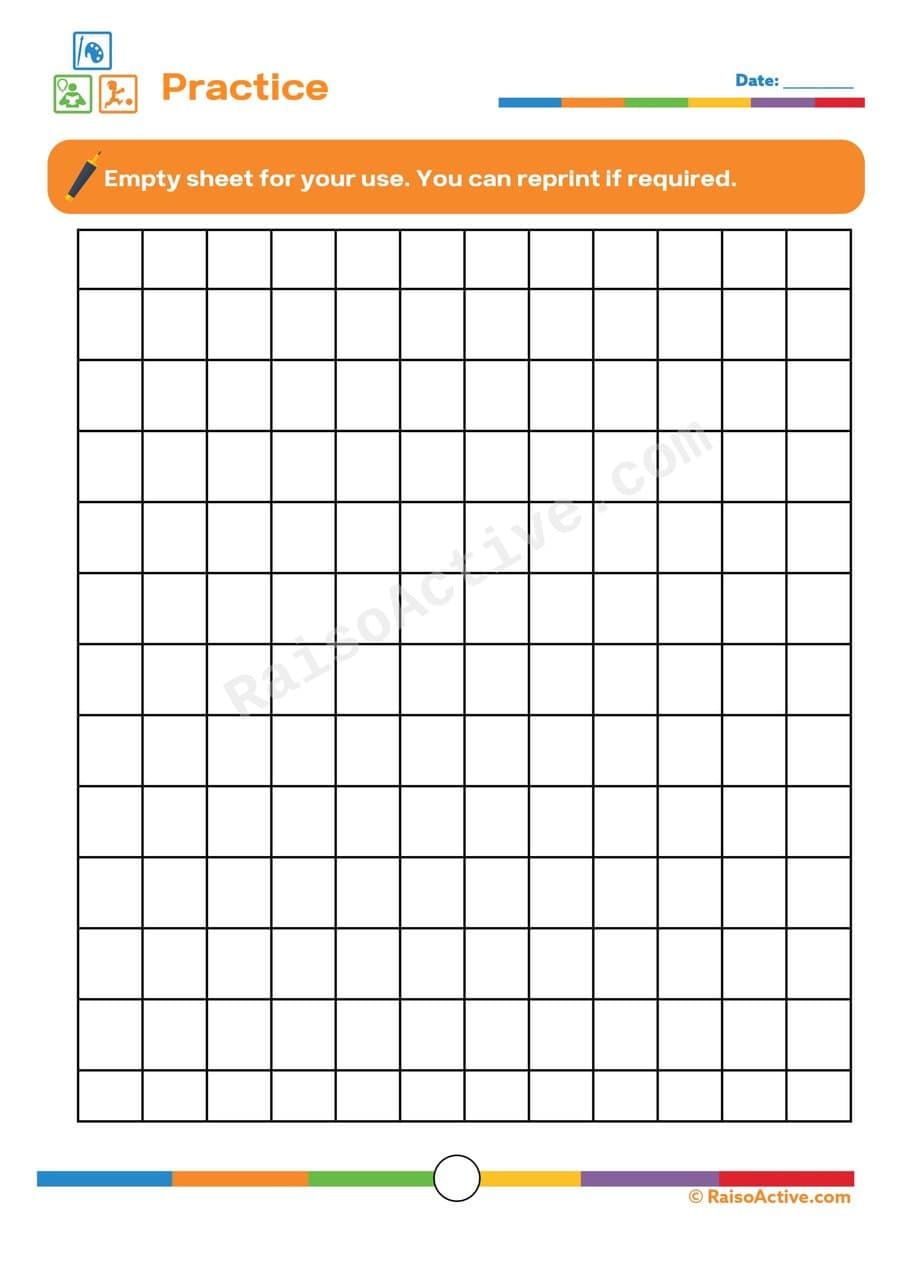 Practice Grid Worksheet for Early Learners