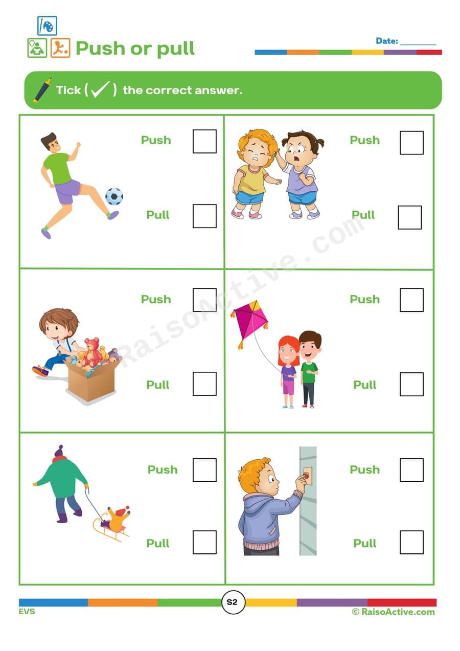 Push or Pull Worksheet: Identify Actions!