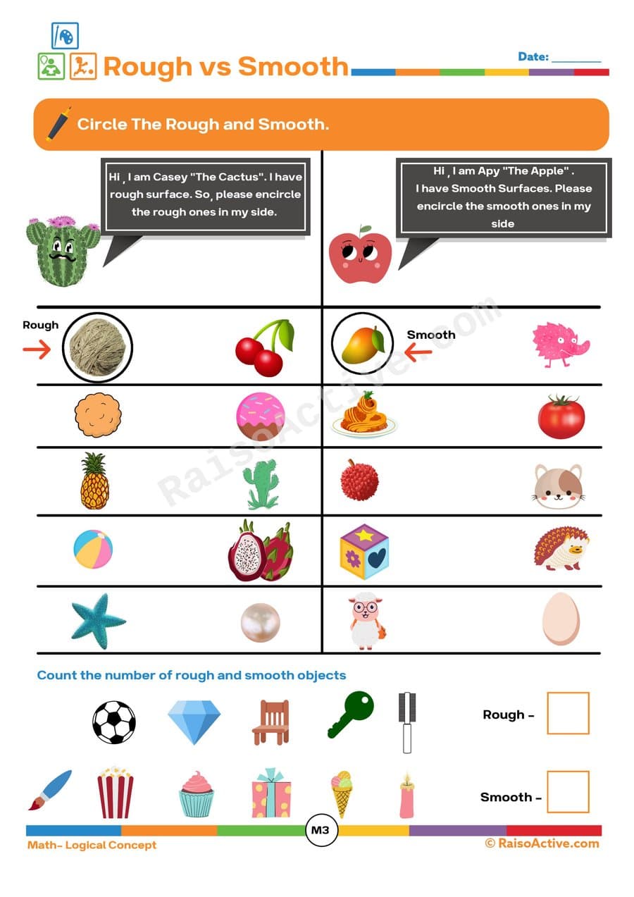 Rough vs. Smooth Worksheet: Circle and Count!