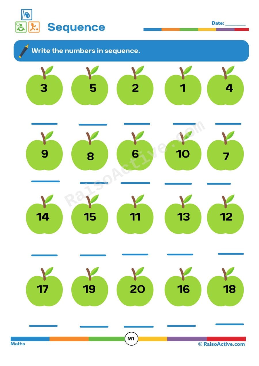 Sequence Fun: Writing Numbers in Order Worksheet