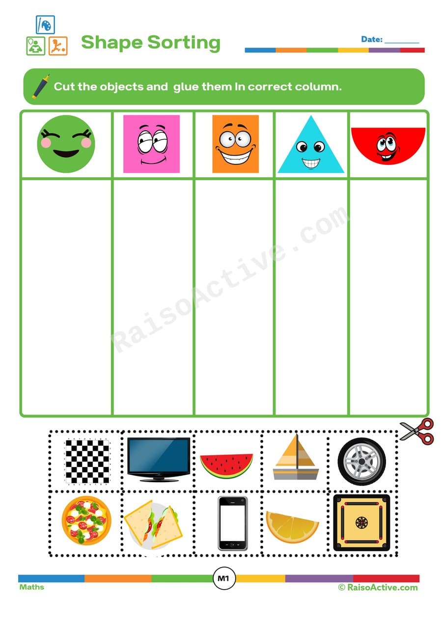 Shape Sorting Worksheet: Cut and Paste Fun!