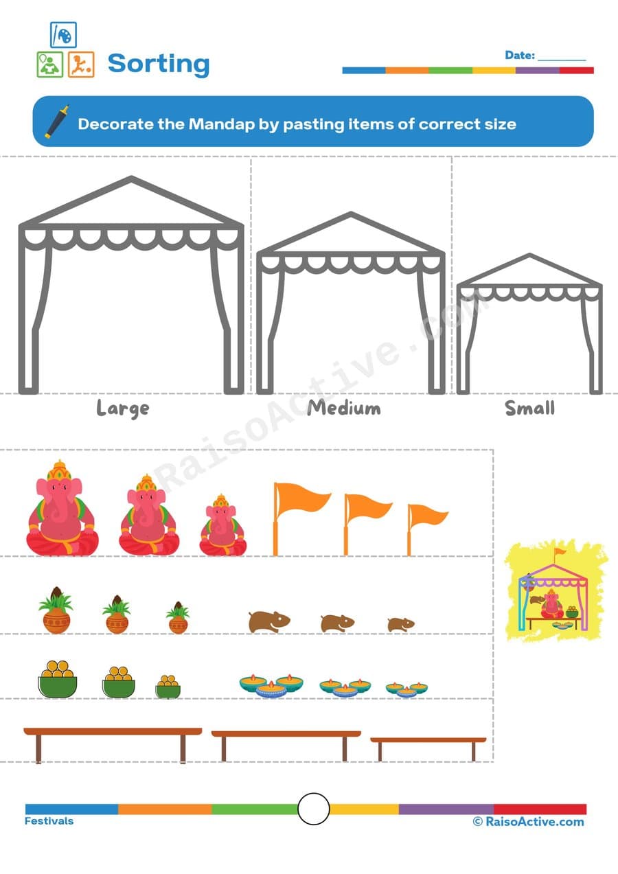 Sorting Fun: Decorate the Mandap by Size!