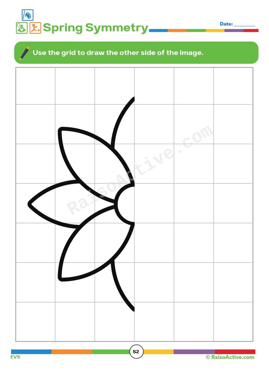 Spring Symmetry Worksheet: Draw the Other Half!