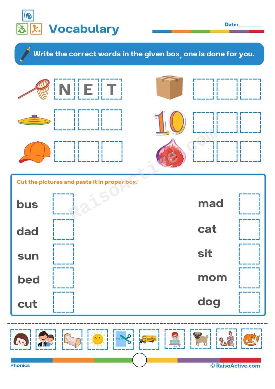 Vocabulary Worksheet: Matching Words to Pictures