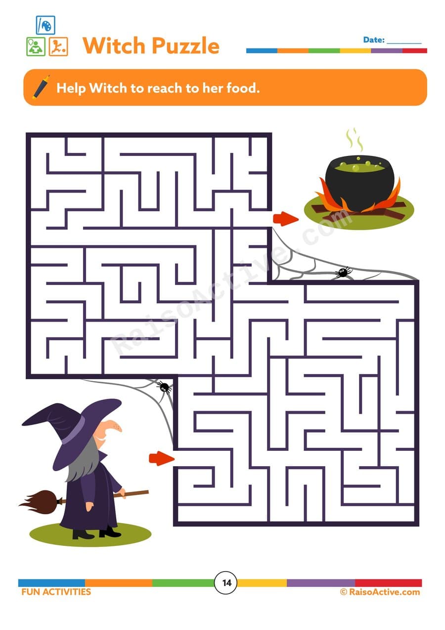 Witch's Maze: Help the Witch Find Her Food!