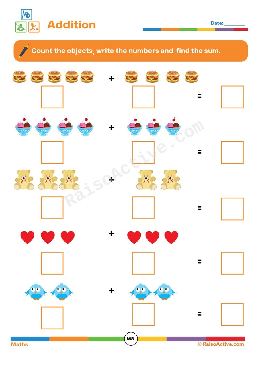 Addition Worksheet: Count and Add!