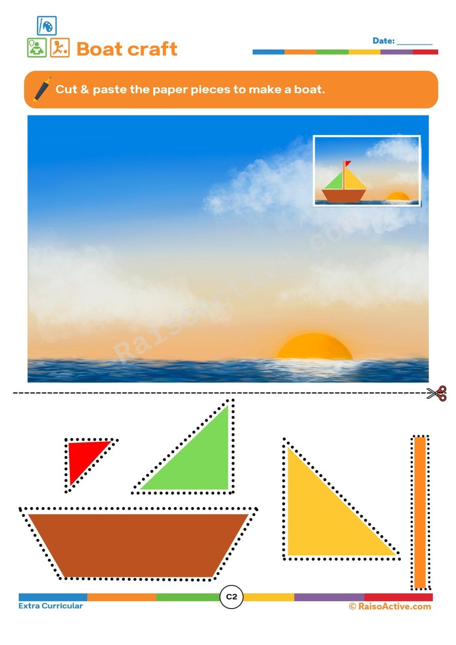 Boat Craft Worksheet: Cut and Paste a Boat!