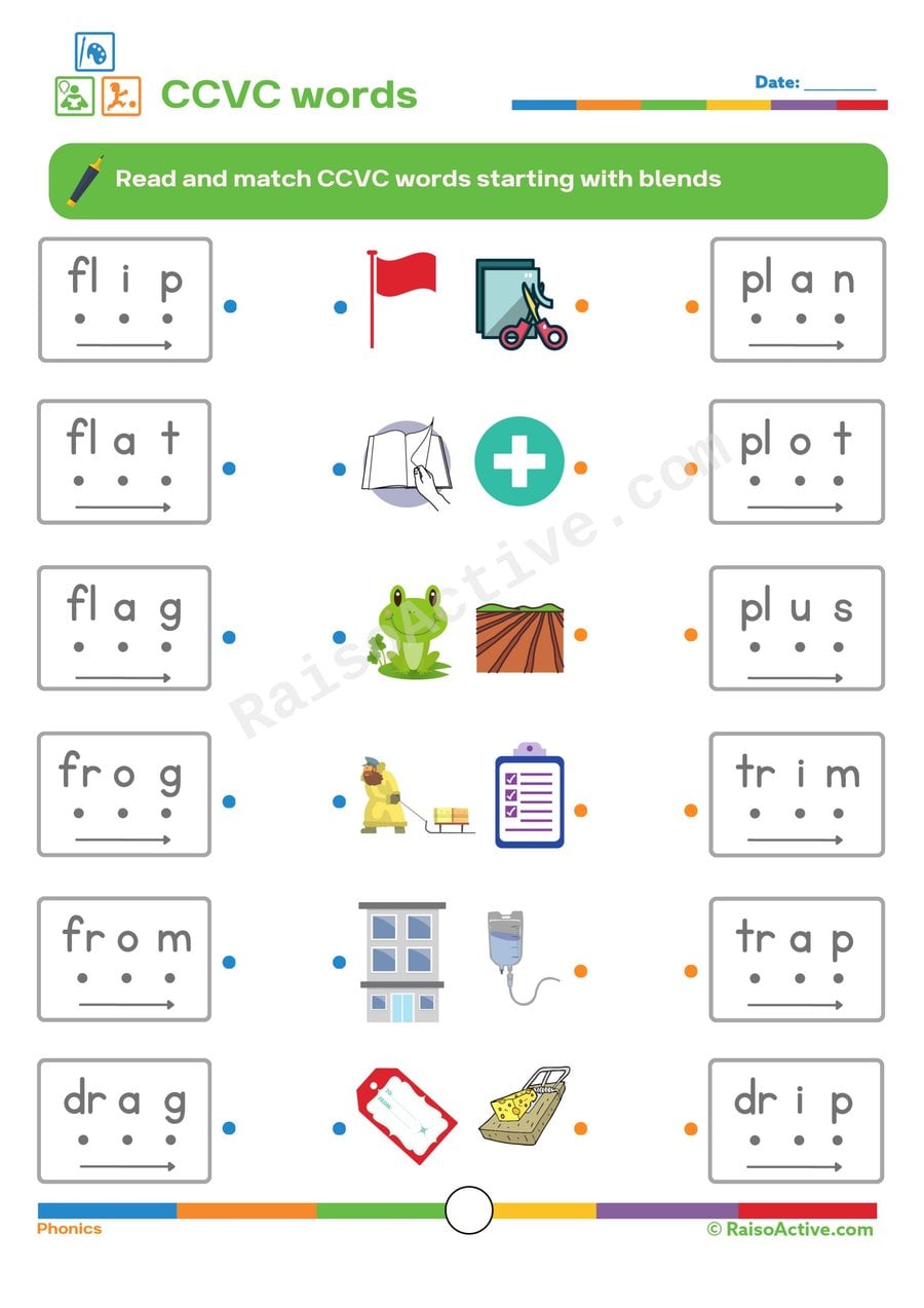 CCVC Word Matching Worksheet: Read and Match!