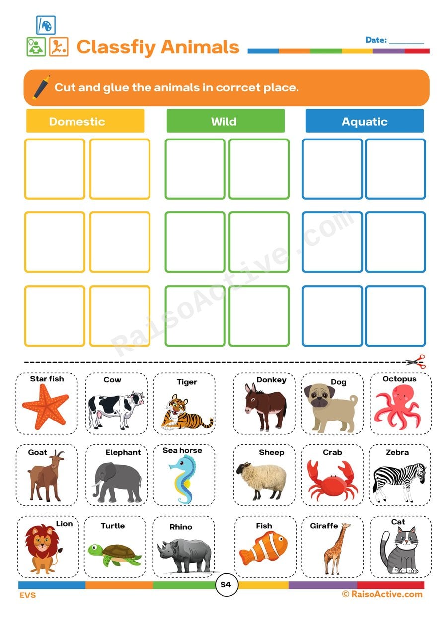 Classify Animals: Sorting Worksheet for Kids