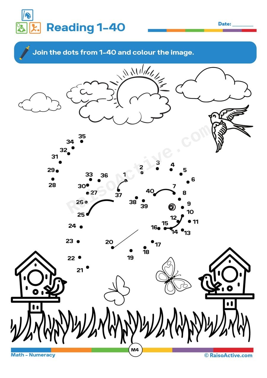 Connect the Dots: Sunny Day Picture Worksheet