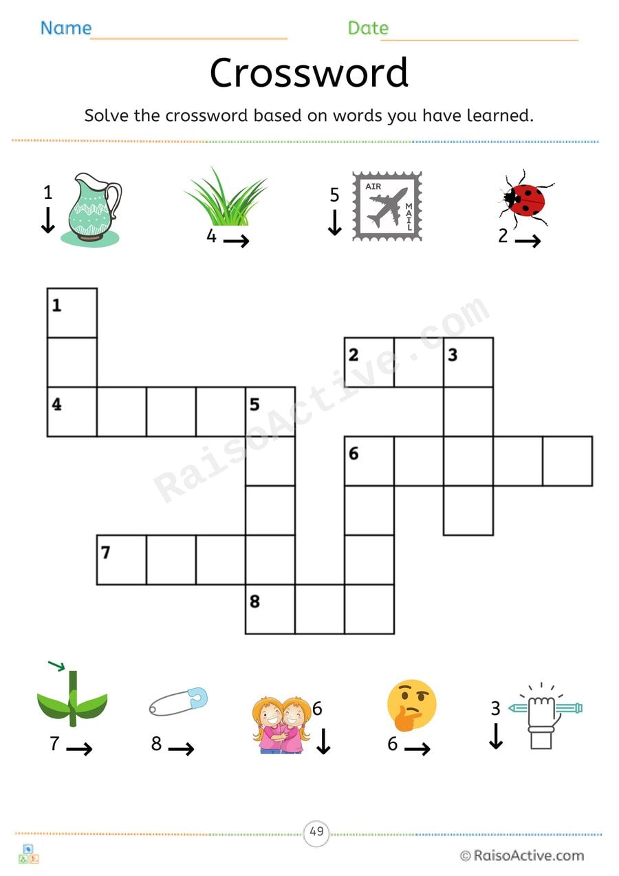 Phonics Level 2 Blends and Digraphs Crossword Puzzle 2