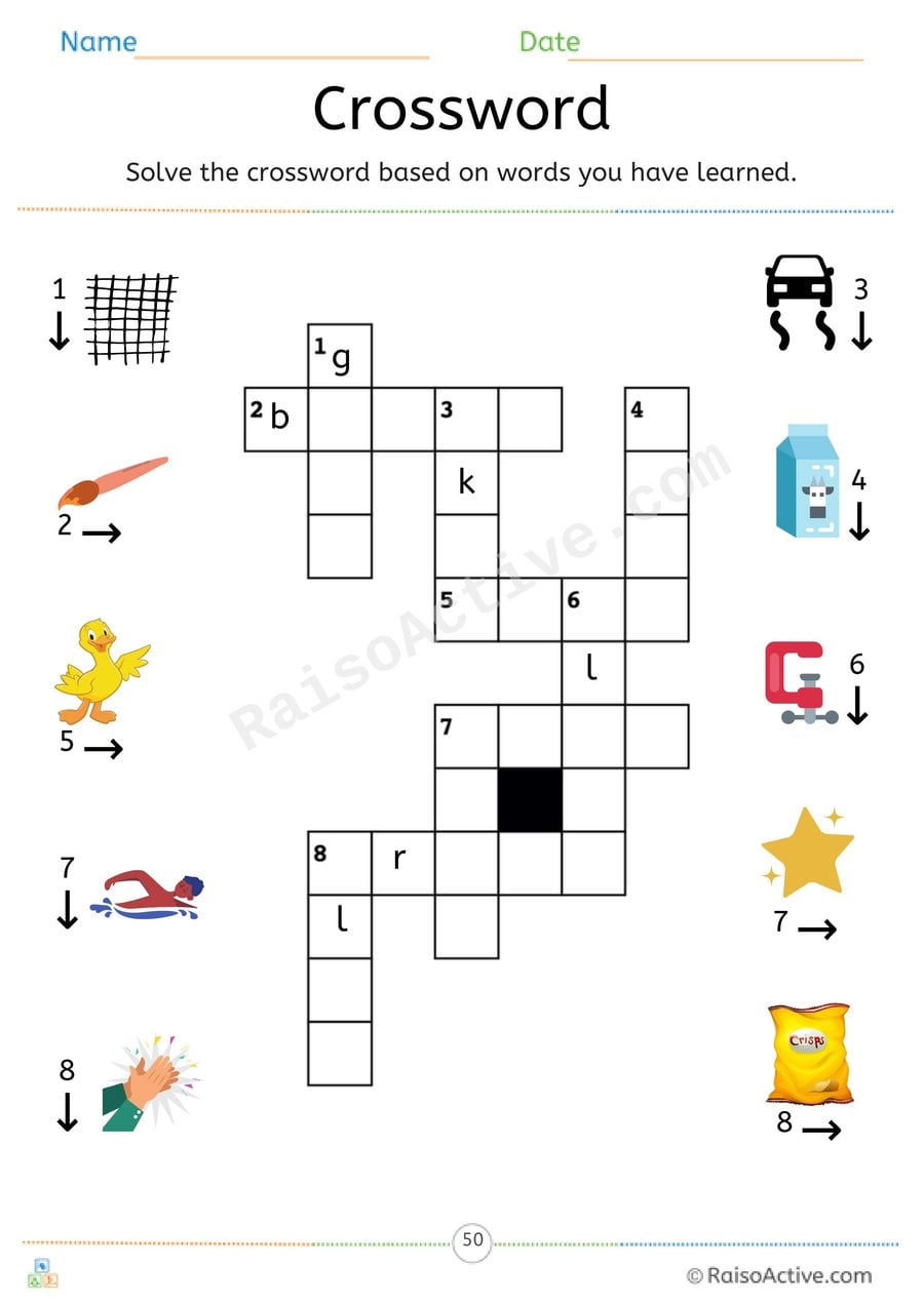 Phonics Level 2 Blends Crossword Puzzle 3