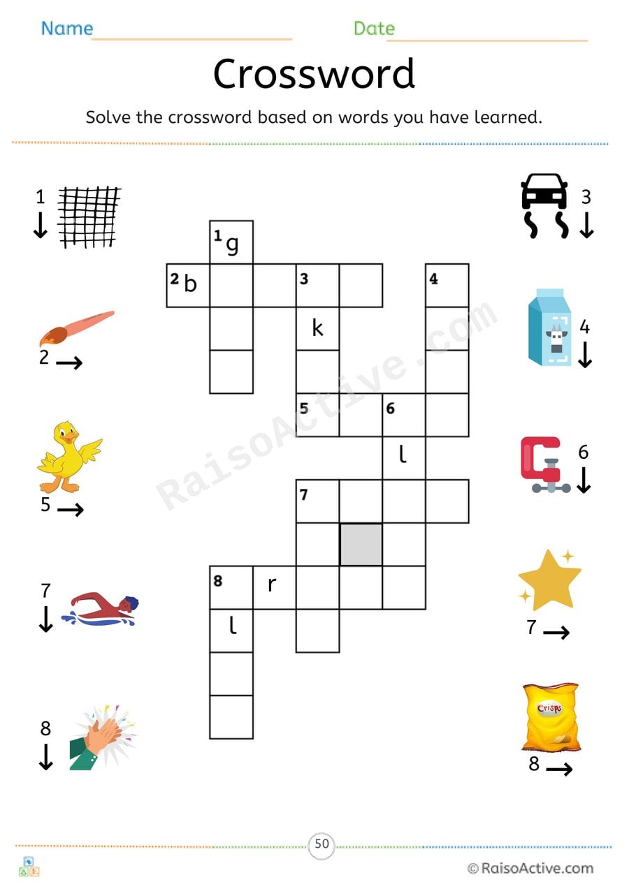 Phonics Level 2 Blends Crossword Puzzle 3