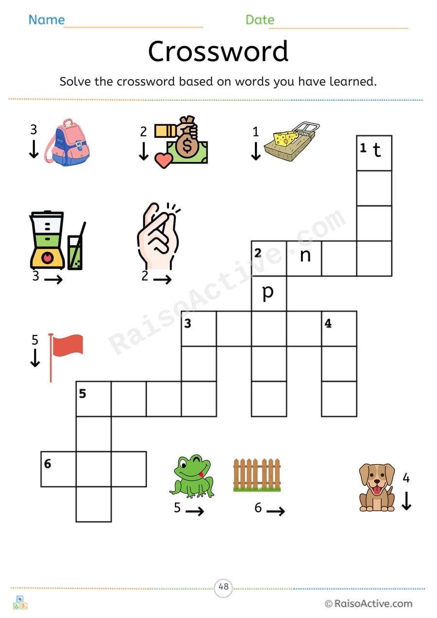 Phonics Level 2 Blends Crossword Puzzle 1