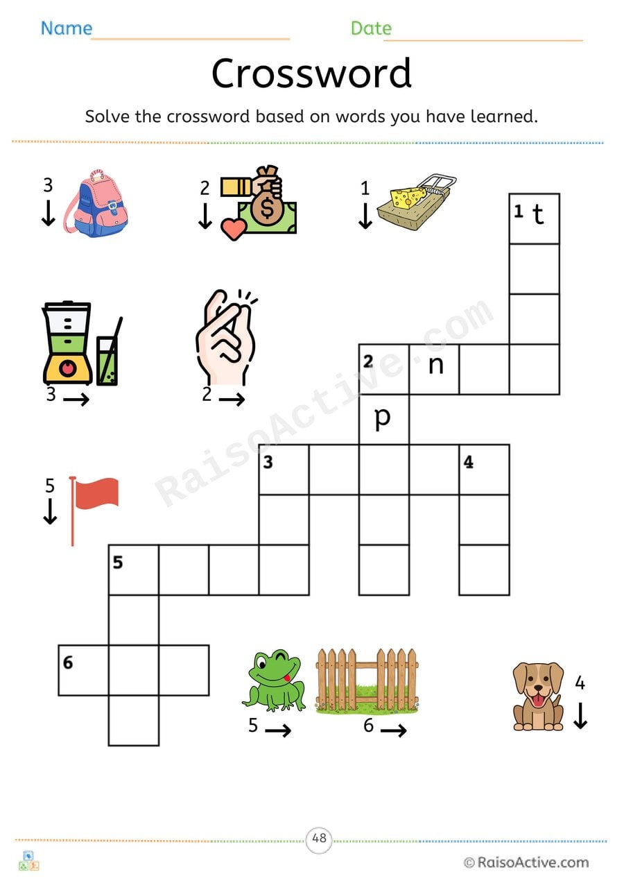 Phonics Level 2 Blends Crossword Puzzle 1