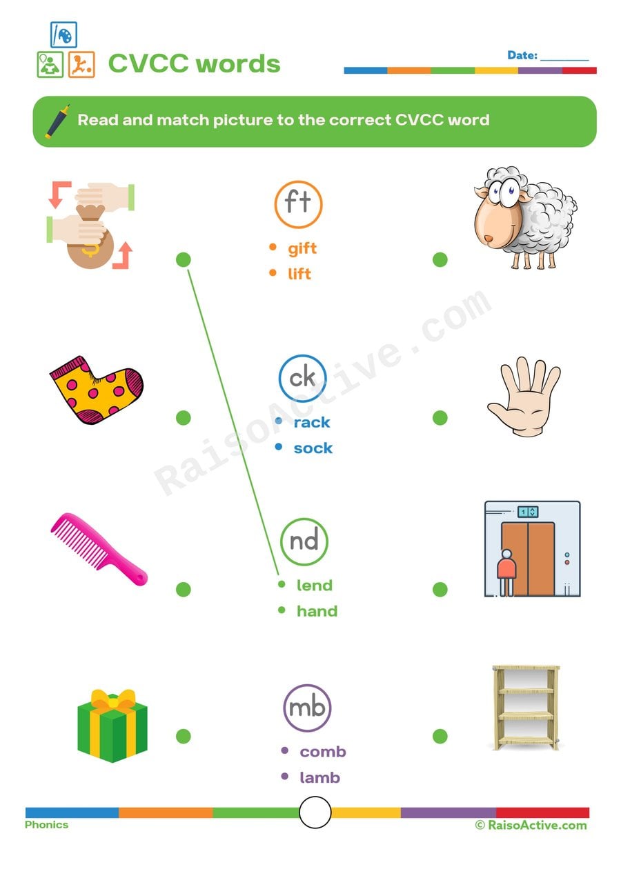 CVCC Word Matching Worksheet: Read and Match!