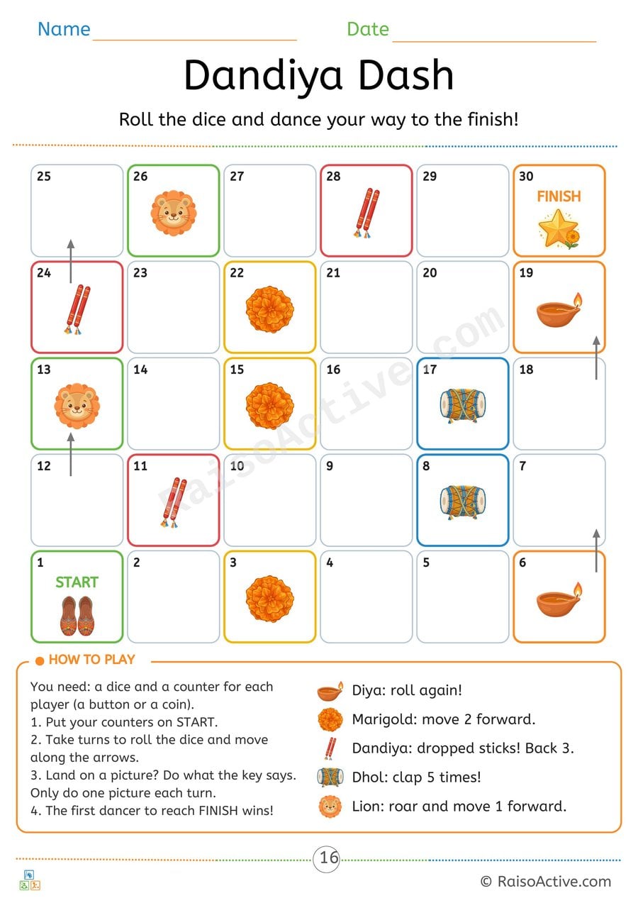 Dandiya Dash: Navratri Board Game for Kids