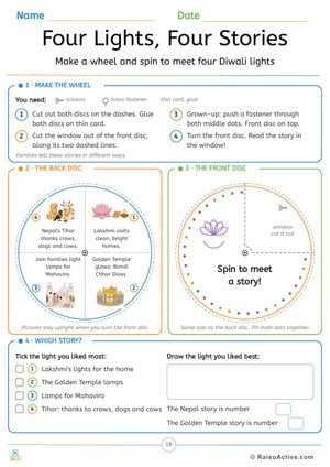 Four Lights, Four Stories: Diwali Story Wheel Craft