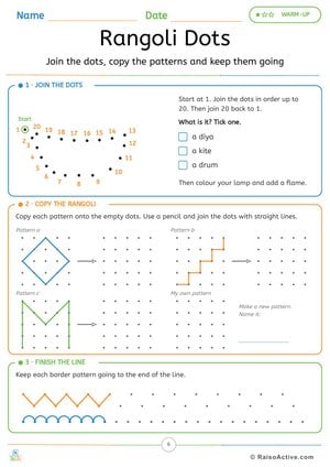 Rangoli Dot Pictures: Join the Dots, Copy Patterns and Finish the Line