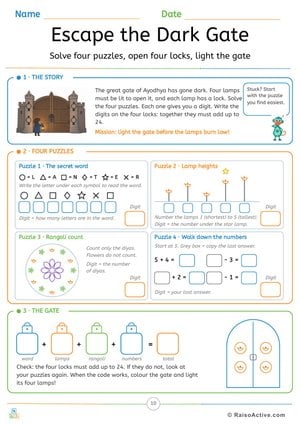 Escape the Dark Gate: Diwali Puzzle Challenge for Big Explorers