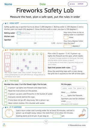 Fireworks Safety Lab: Measure the Heat, Plan a Safe Spot, Order the Rules