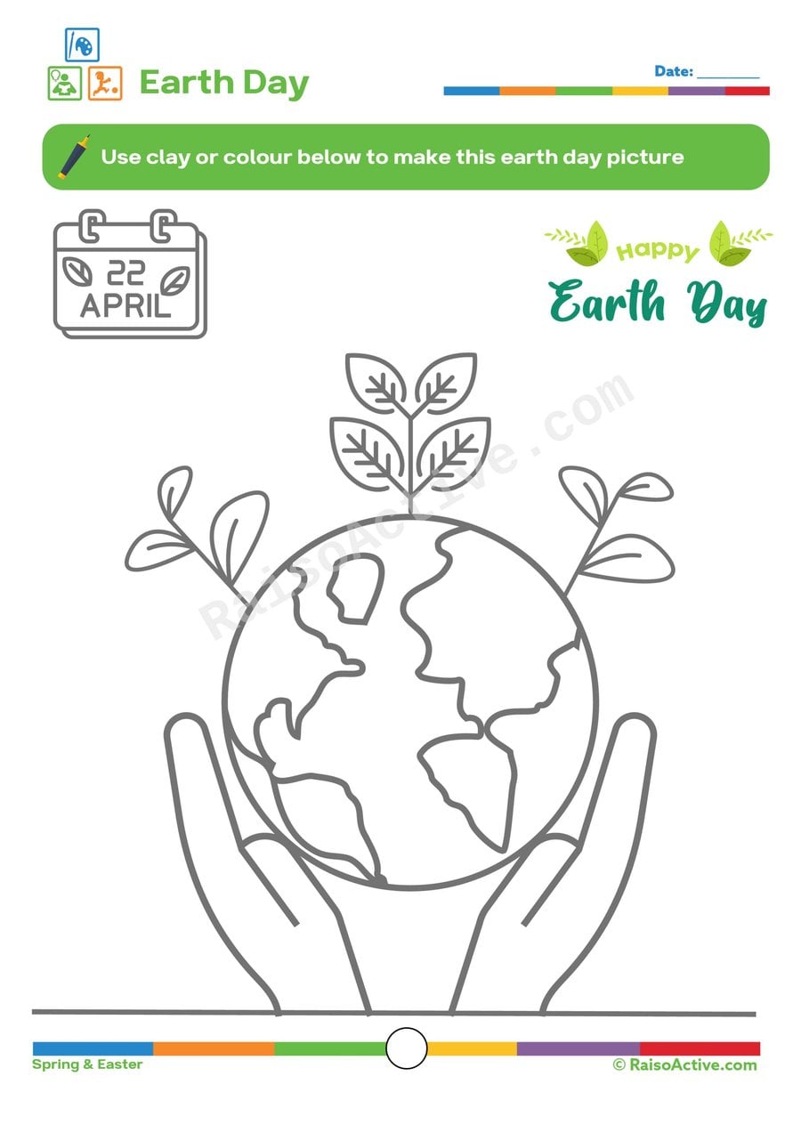 Earth Day Coloring Worksheet for Kids