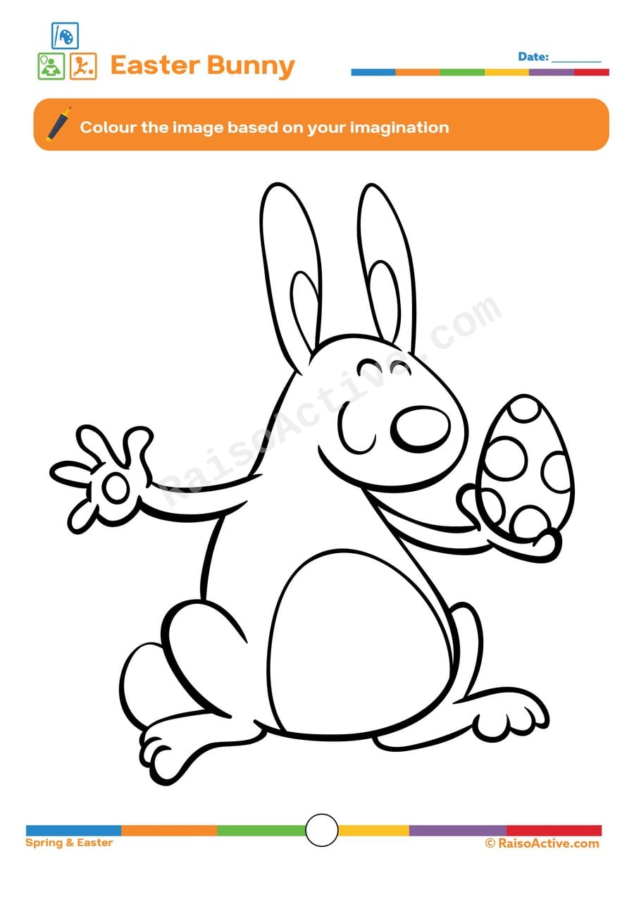 Easter Bunny Coloring Worksheet for Kids