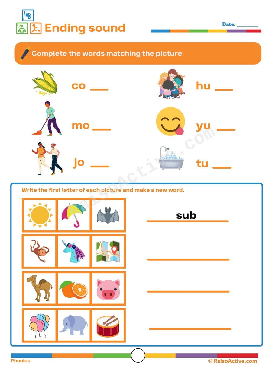 Ending Sound Worksheet: Complete the Words!