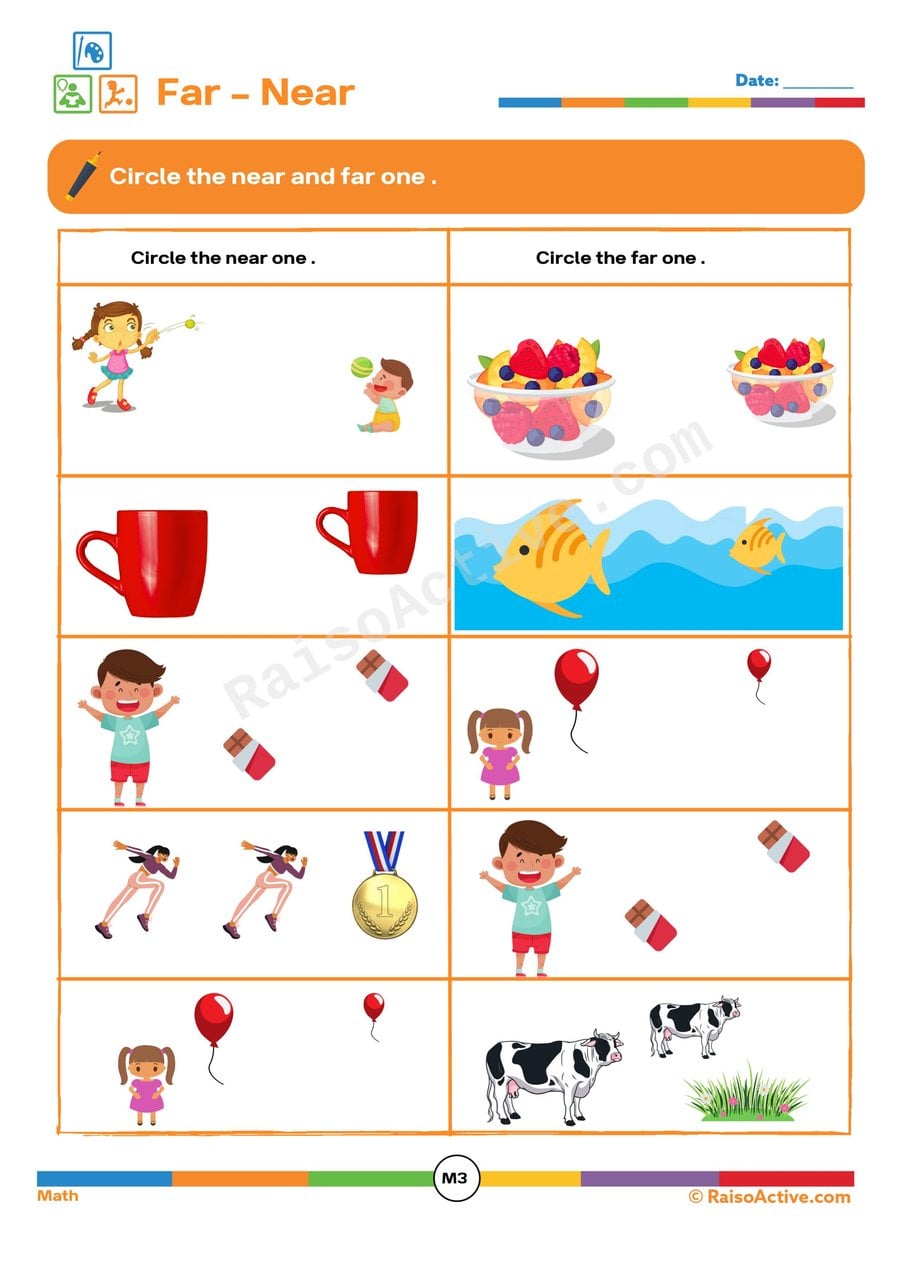 Far and Near Worksheet: Circle the Objects!