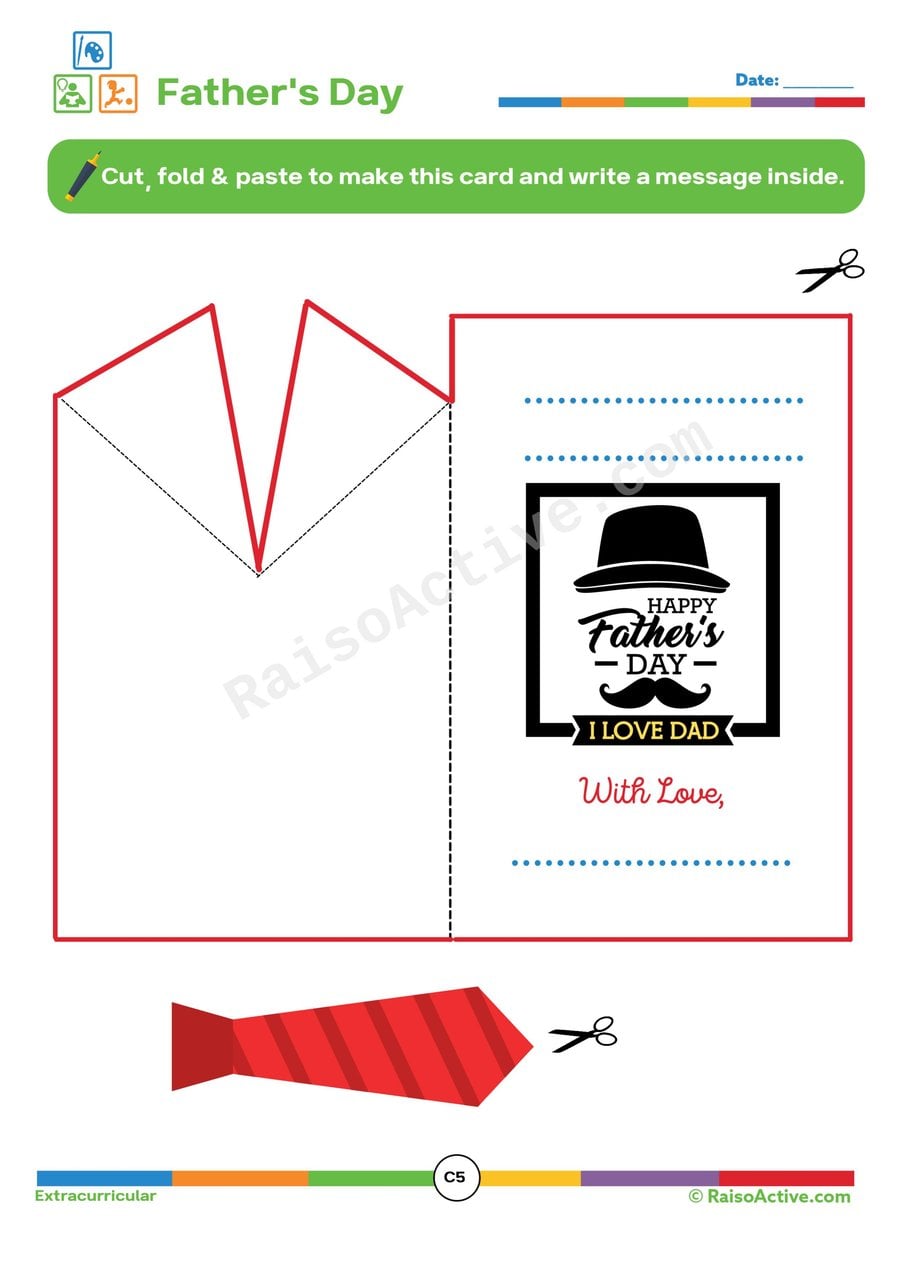 Father's Day Card Craft: Cut, Fold, and Paste!